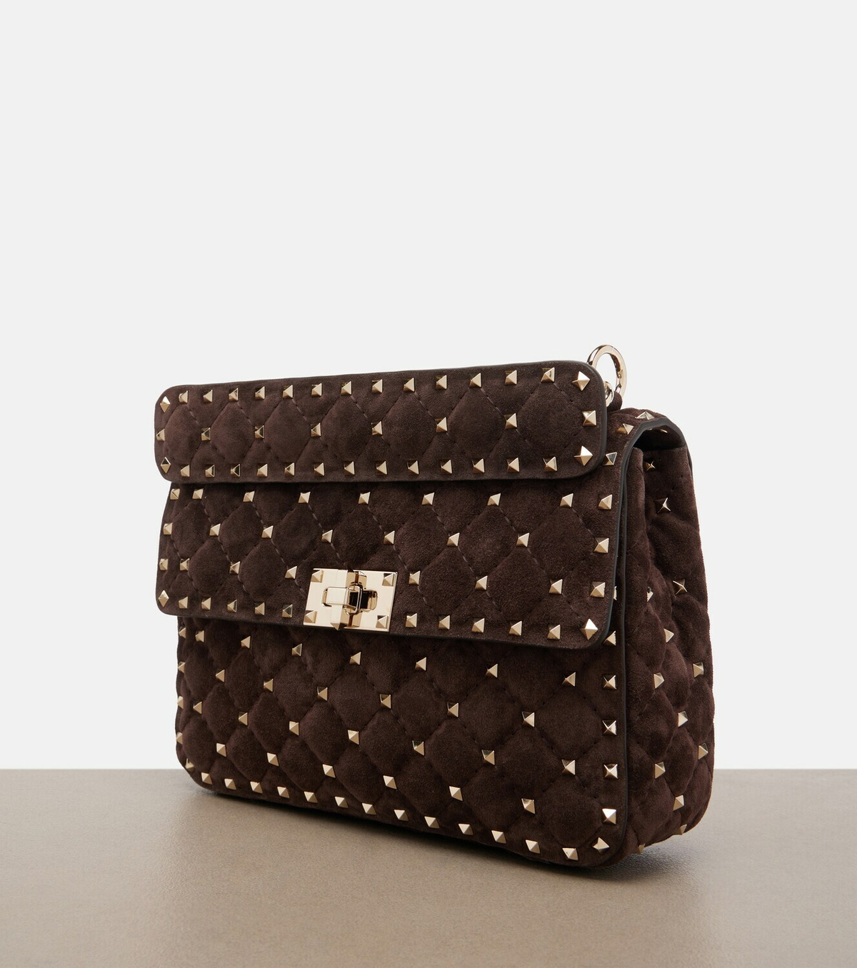 Valentino Garavani Rockstud Spike Medium suede top-handle bag
