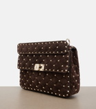 Valentino Garavani Rockstud Spike Medium suede top-handle bag