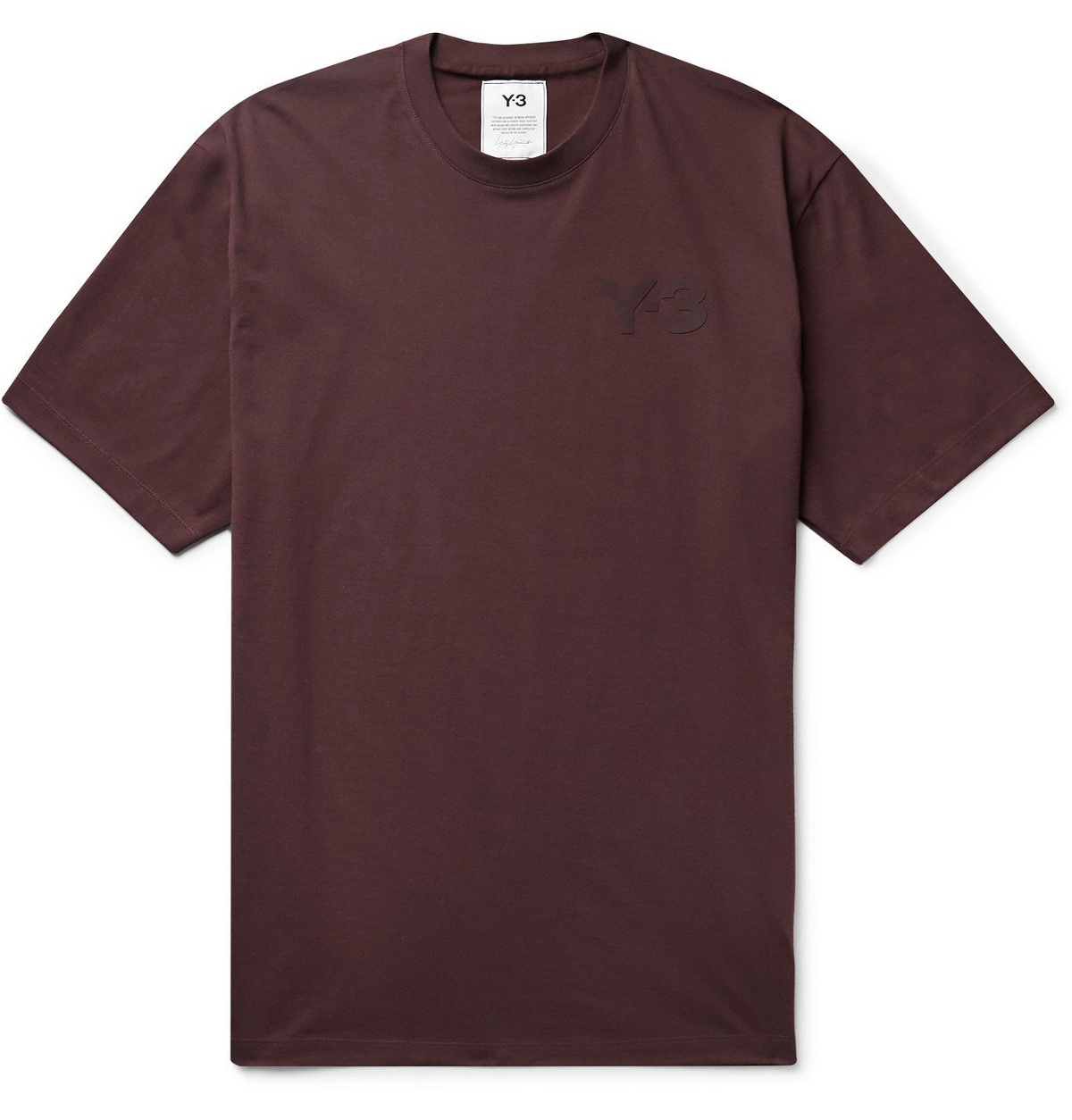 Photo: Y-3 - Logo-Print Cotton-Jersey T-Shirt - Burgundy