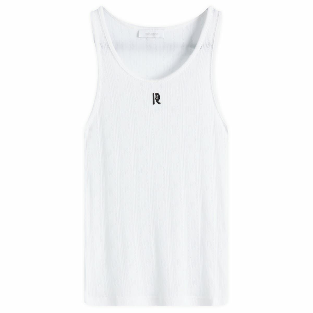Paco Rabanne Women's Logo Ribbed Vest in White