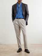 Brunello Cucinelli - Tapered Pleated Cotton-Corduroy Trousers - Neutrals