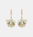 Bucherer Fine Jewellery Peekaboo 18kt rose gold clip-on earrings with prasiolite and diamonds