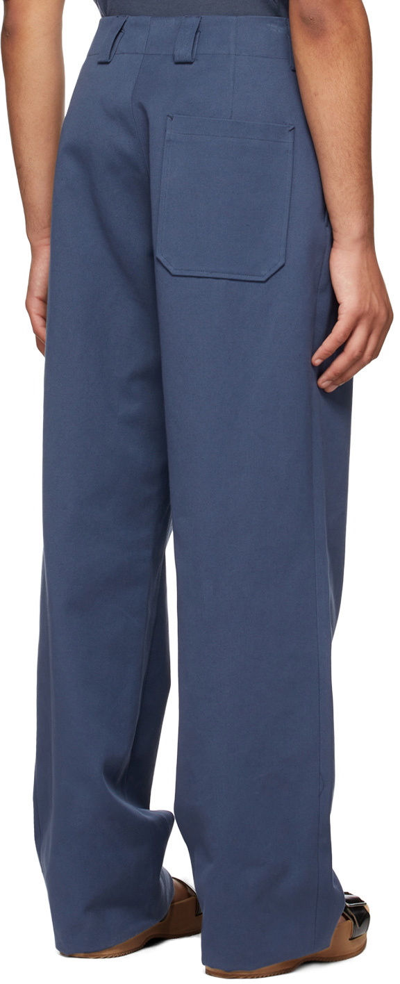 Ermenegildo Zegna Couture SSENSE Exclusive Blue Cotton Trousers