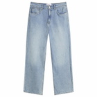Wax London Men's Vintage Denim Loose Fit Jeans in Antique Blue