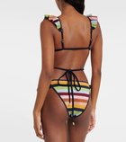 Zimmermann Alight striped metallic knit bikini