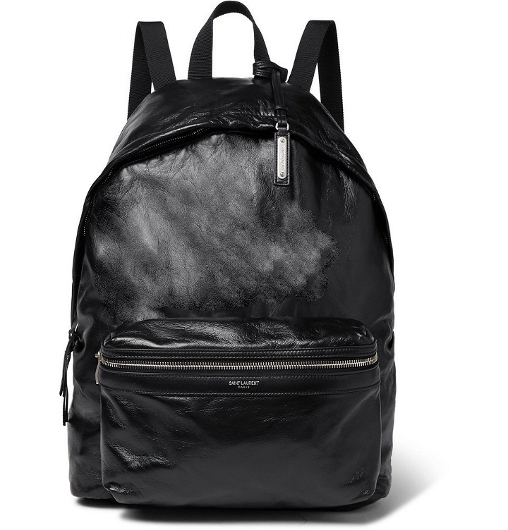Photo: Saint Laurent - Polished Textured-Leather Backpack - Men - Black