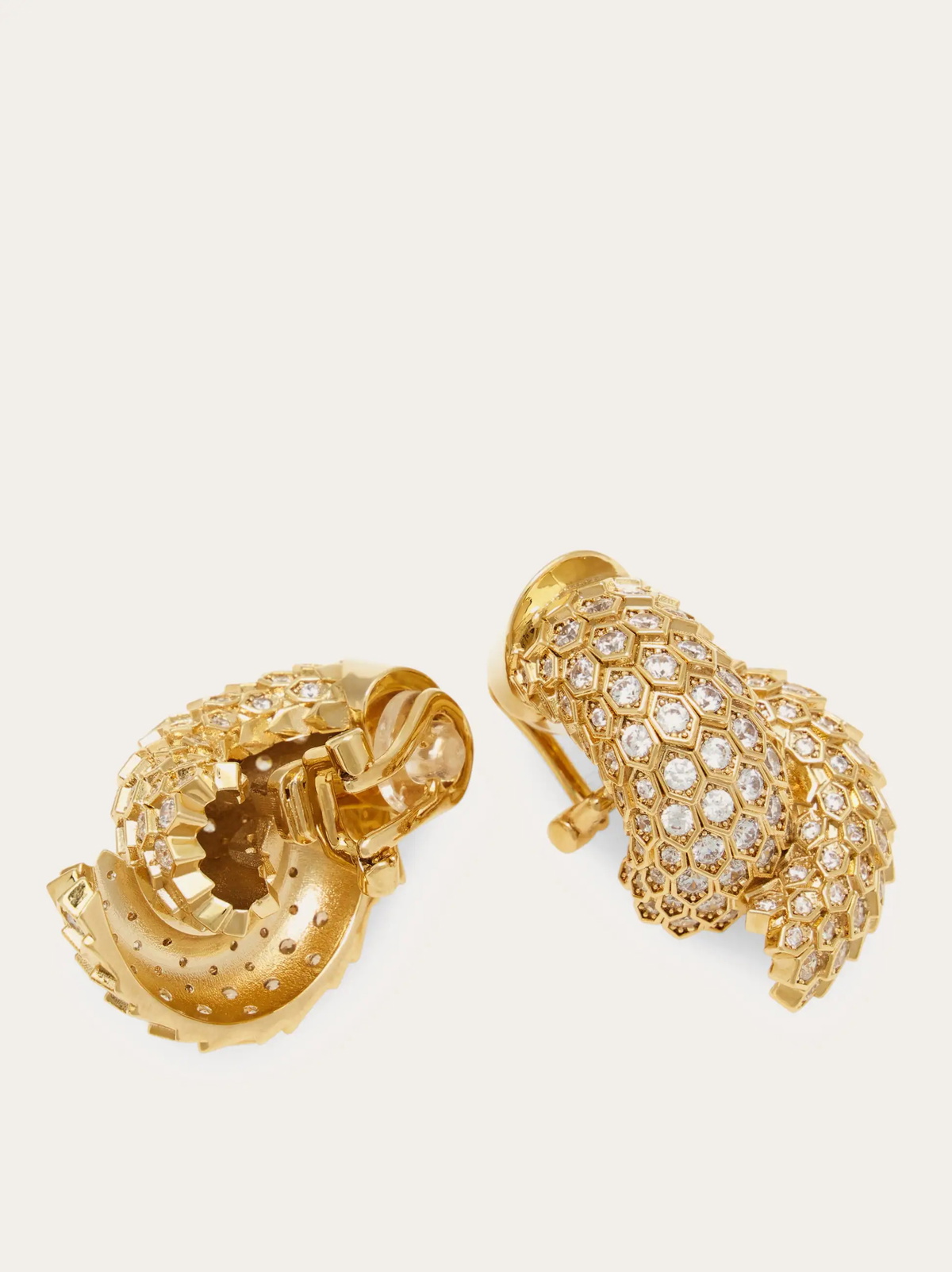 Ferragamo Womens Sculptural earrings in Gold