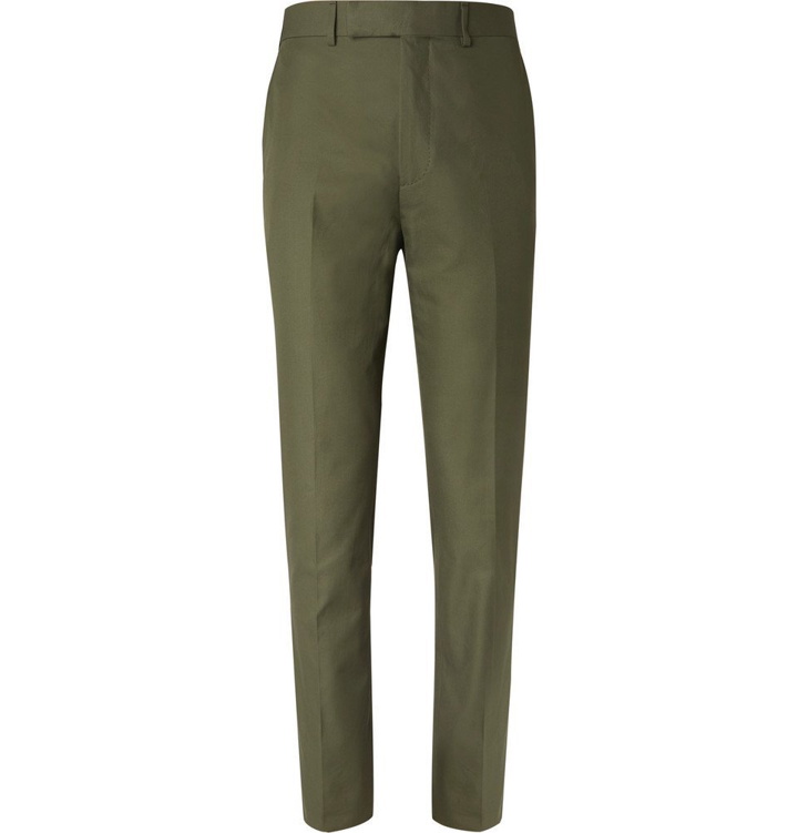 Photo: Kingsman - Green Slim-Fit Cotton-Twill Suit Trousers - Green