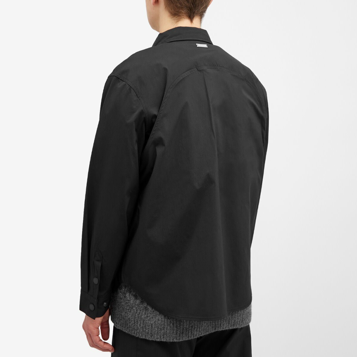 Han Kjobenhavn Men's Nylon Long Sleeve Overshirt in Black