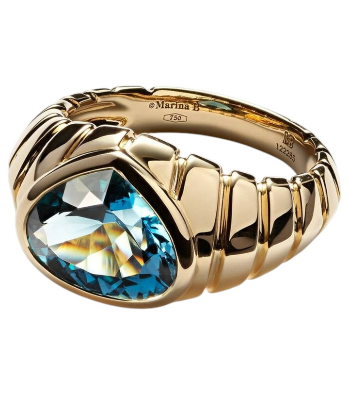 Photo: Marina B Timo 18kt gold ring with topaz