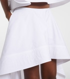 Stella McCartney Asymmetric ruffled cotton poplin miniskirt