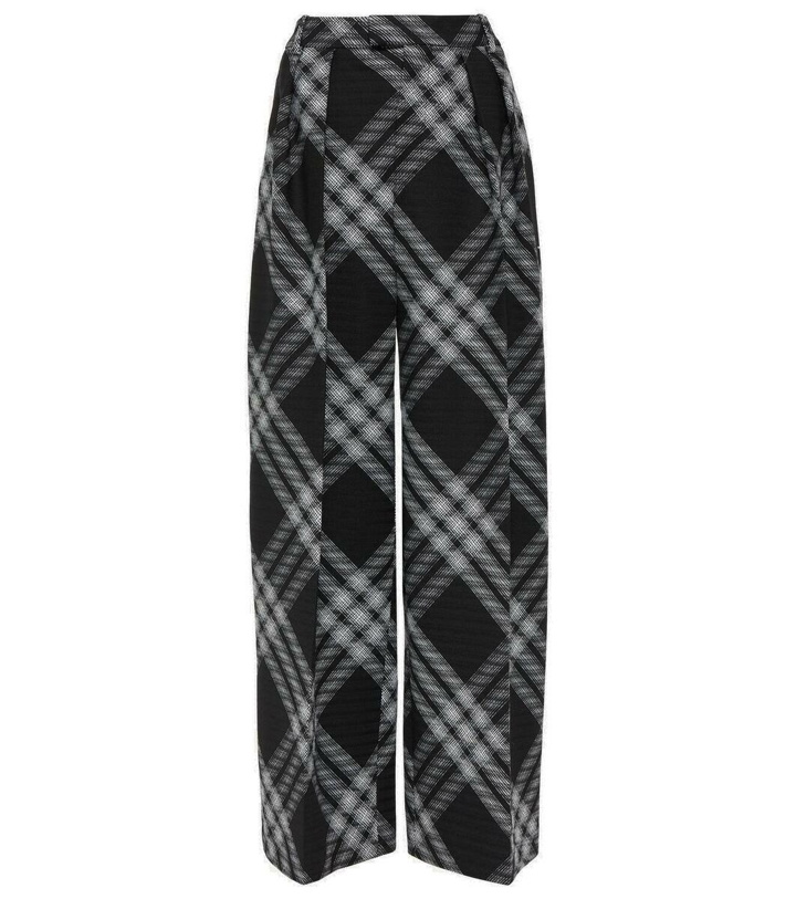 Photo: Burberry Checked wool wide-leg pants