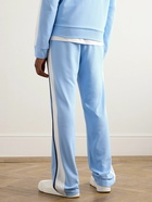 Casablanca - Straight-Leg Logo-Appliquèd Striped Pique Track Pants - Blue