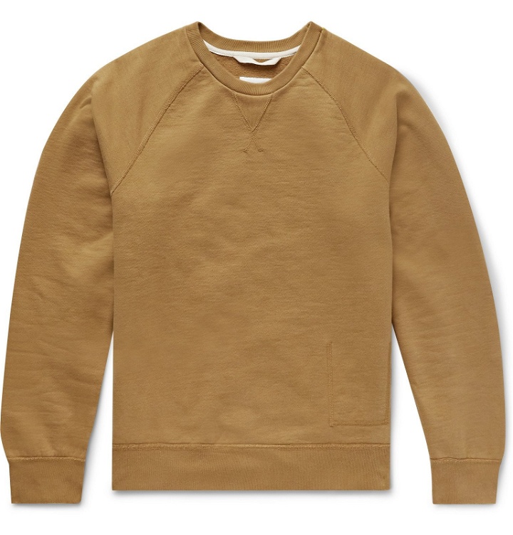 Photo: Albam - Loopback Cotton-Jersey Sweatshirt - Yellow