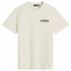 Napapijri Men's Geographic Back Print T-Shirt in White Whisper
