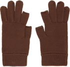 Rick Owens Brown Cashmere Touchscreen Gloves