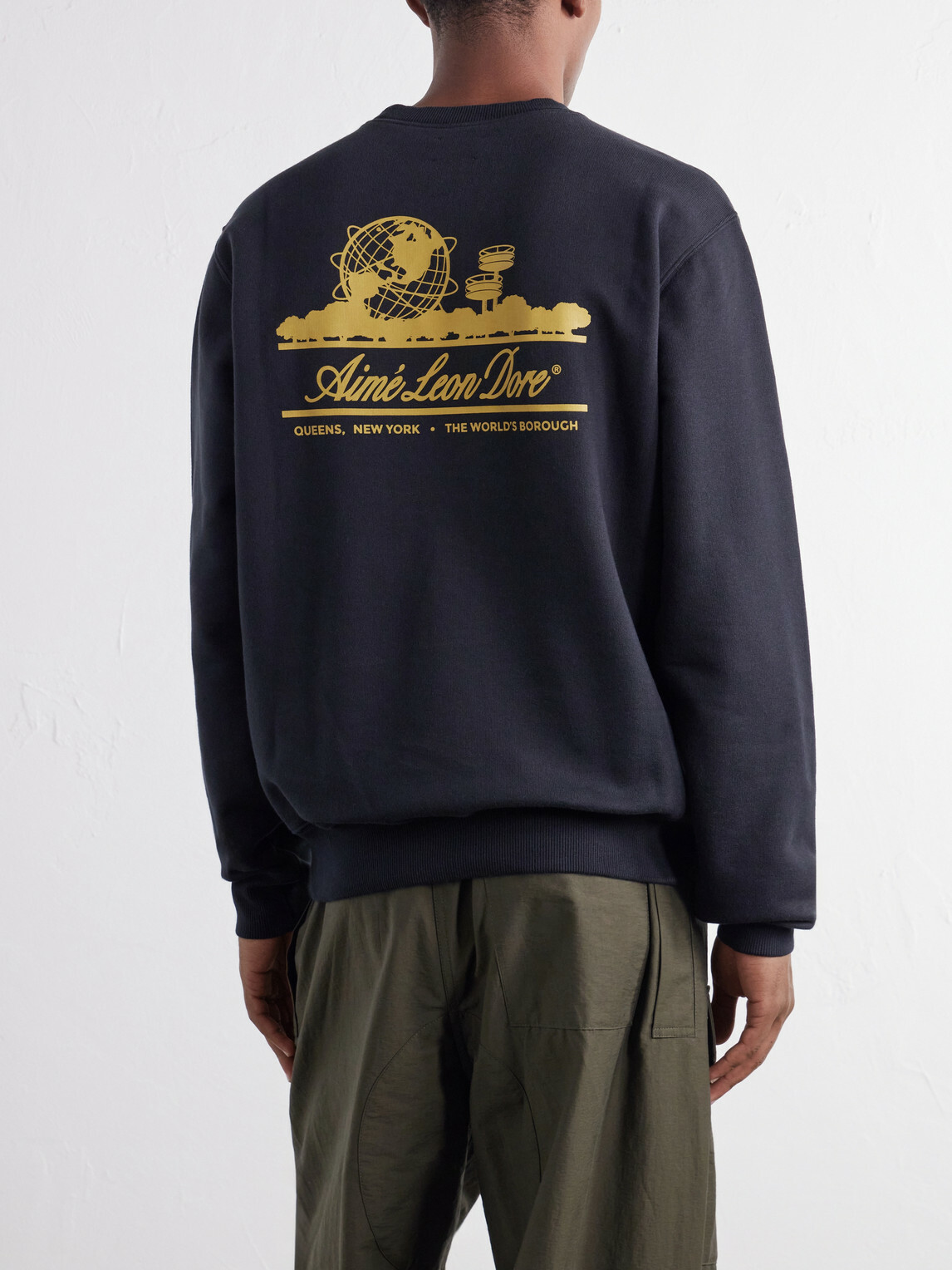Aimé Leon Dore - Unisphere Logo-Print Cotton-Jersey Sweatshirt - Black