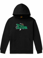 DIME - Encino Logo-Appliquéd Embroidered Cotton-Jersey Hoodie - Black