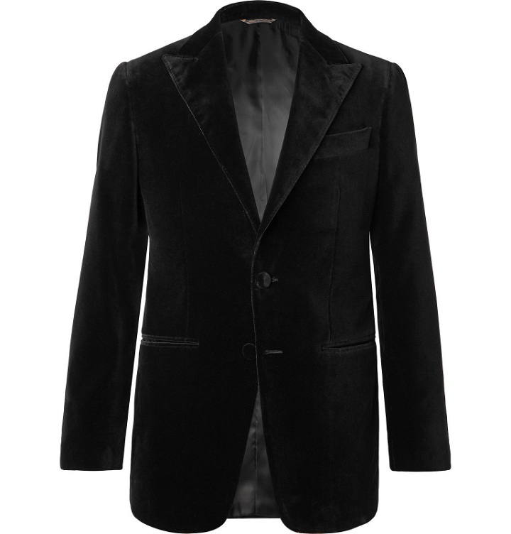 Photo: Thom Sweeney - Black Cotton-Velvet Tuxedo Jacket - Black
