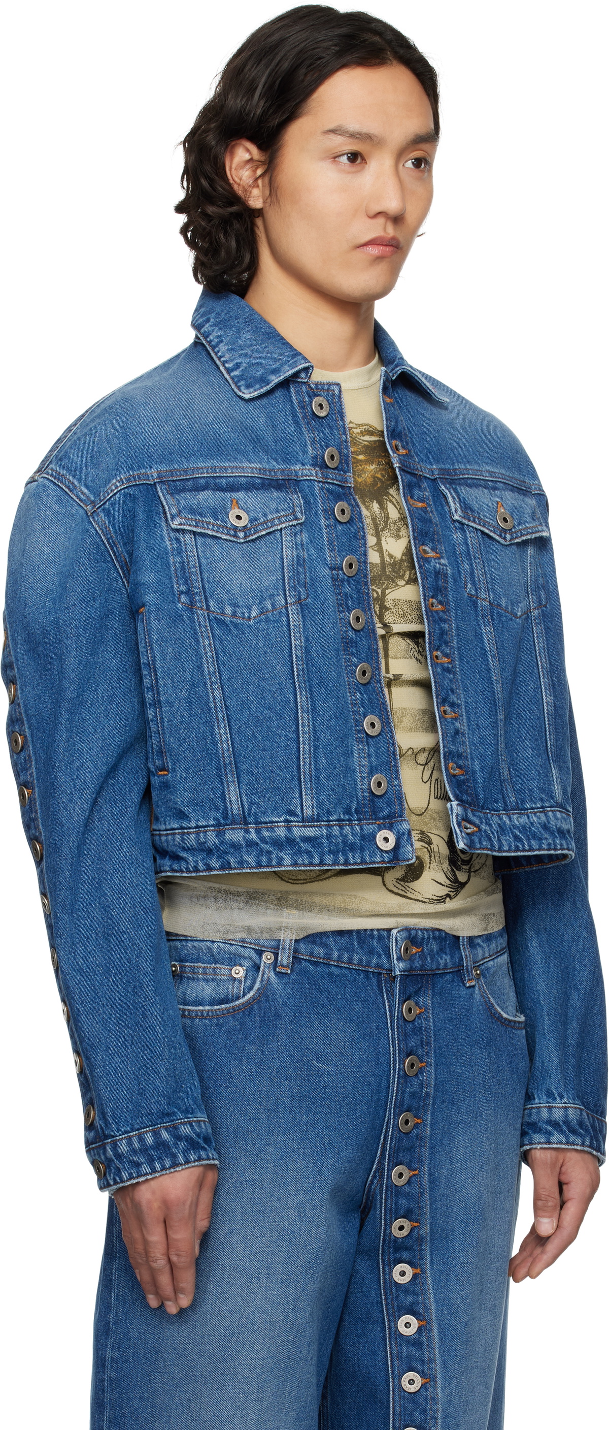 Jean Paul Gaultier Blue 'The Buttoned' Denim Jacket