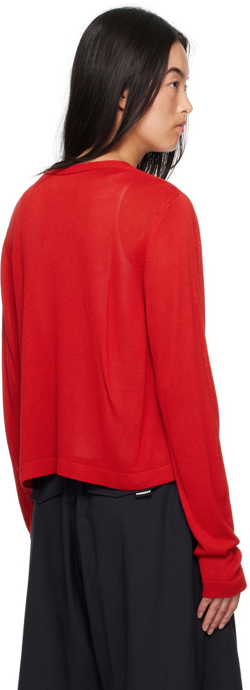 Cordera Red Viscose Long Sleeve T-Shirt