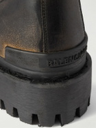 Balenciaga - Strike Distressed Leather Boots - Black