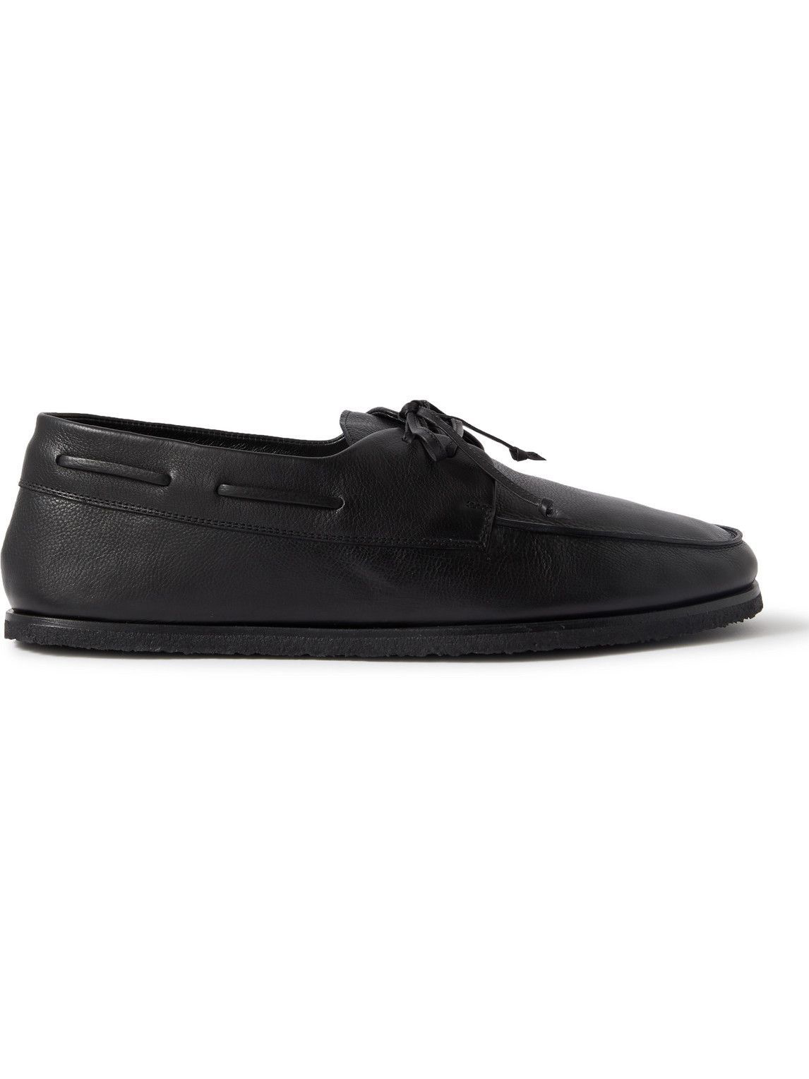 The Row - Sailor Full-Grain Leather Boat Shoes - Black The Row