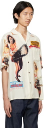 WACKO MARIA White 'Hollywood Chainsaw Hookers' Shirt