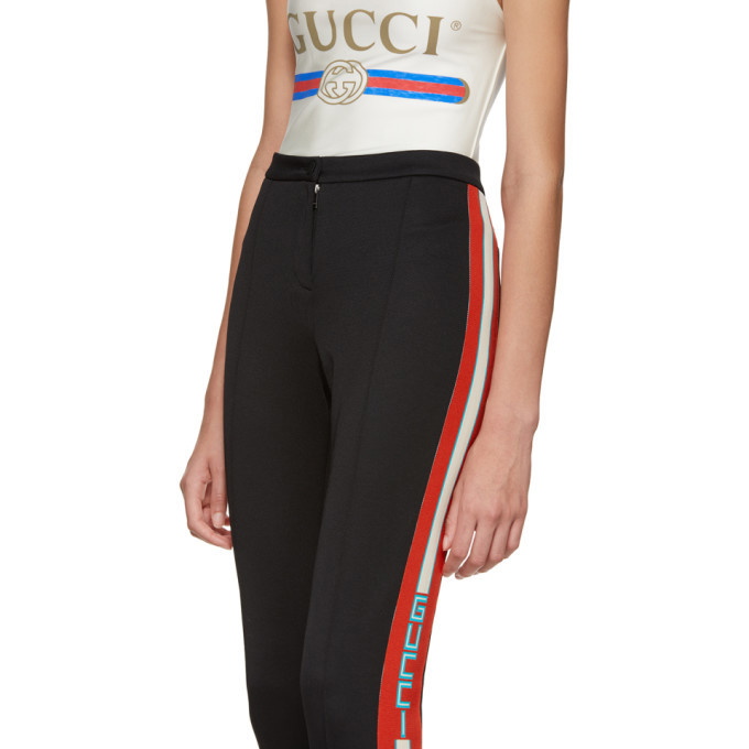 Gucci,Gucci - Side Stripe Logo Jacquard Jersey Leggings - Womens - Black -  WEAR