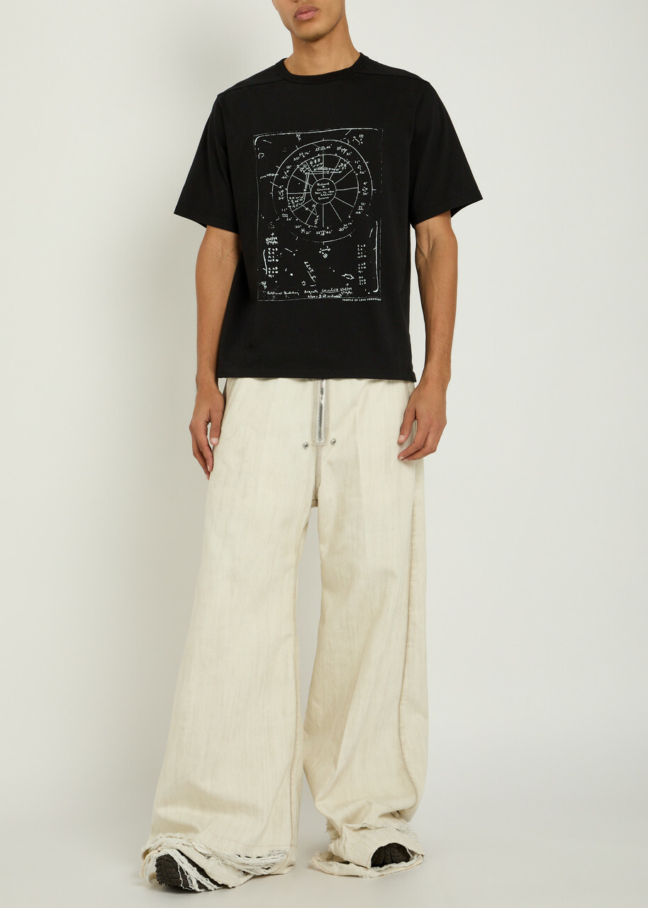 Rick Owens ホワイトコットンTシャツ Rick Owens - Slim-Fit Cotton-Jersey T-Shirt - Neutrals Rick Owens