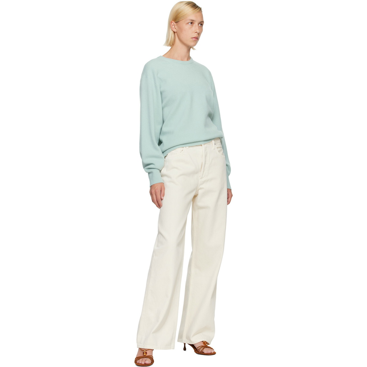AGOLDE Off-White Low Slung Baggy Jeans