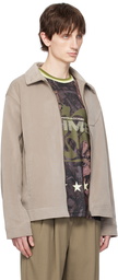 Dime Taupe Cord Zip Jacket