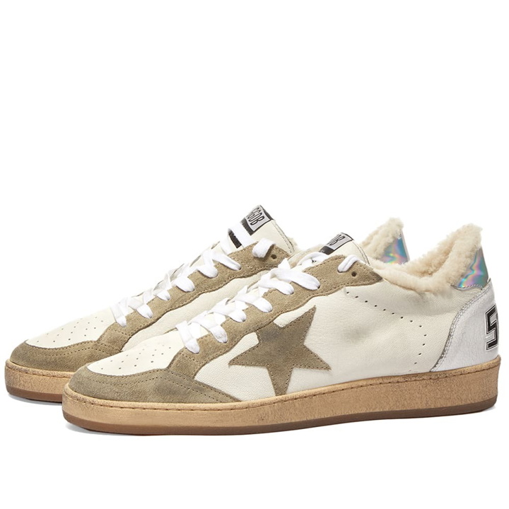 Photo: Golden Goose Ball Star Suede Toe Shearling Lined Leather Sne