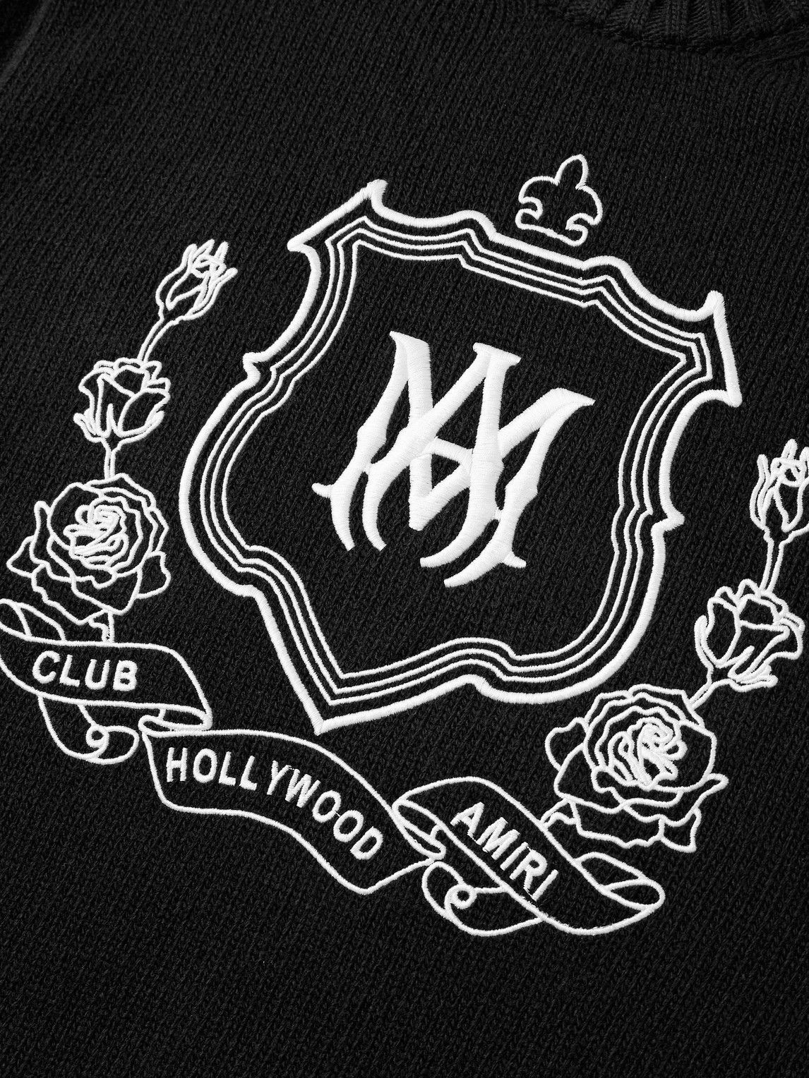 AMIRI - Logo-Embroidered Wool Sweater - Black