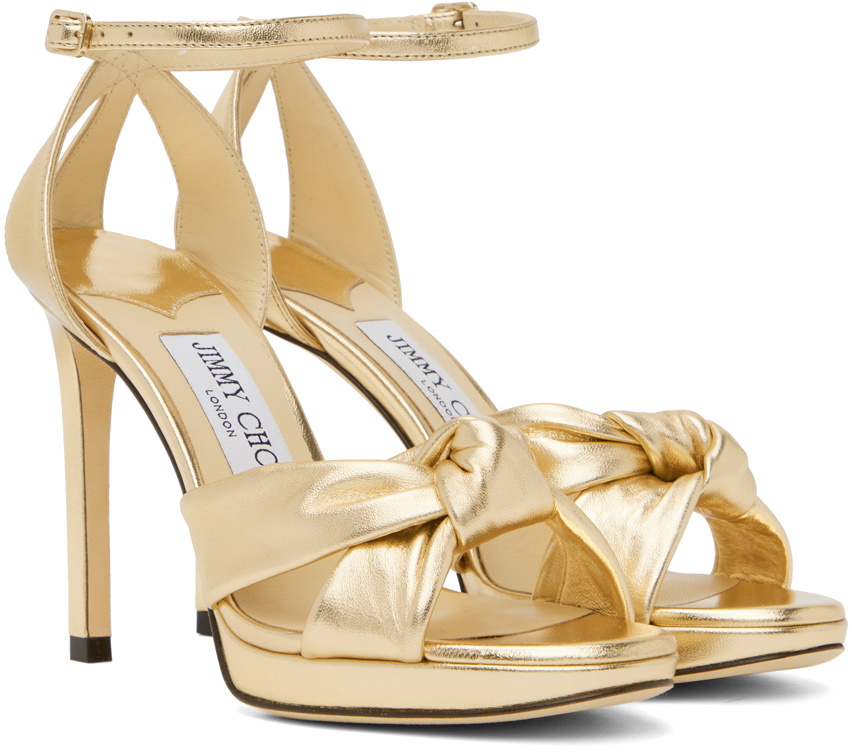 Jimmy Choo Gold Rosie 100 Sandals Jimmy Choo