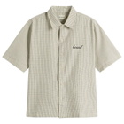 Bound Men's Gingham Cropped Shirt in Ecru