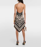 Balmain Paisley jacquard halterneck midi dress