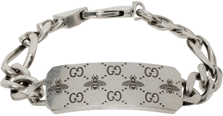 Photo: Gucci Silver GG & Bee Bracelet