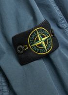 Stone Island Logo-appliquéd Stretch-cotton Overshirt Blue Dark