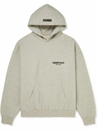 FEAR OF GOD ESSENTIALS - Logo-Flocked Cotton-Blend Jersey Hoodie - Gray