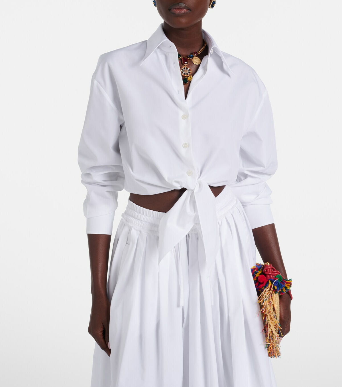 Dolce&Gabbana Cropped cotton poplin shirt