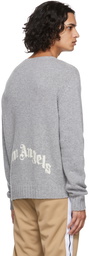 Palm Angels Grey Logo Sweater