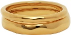 Ksubi Gold Dripps Box Cross Ring Set