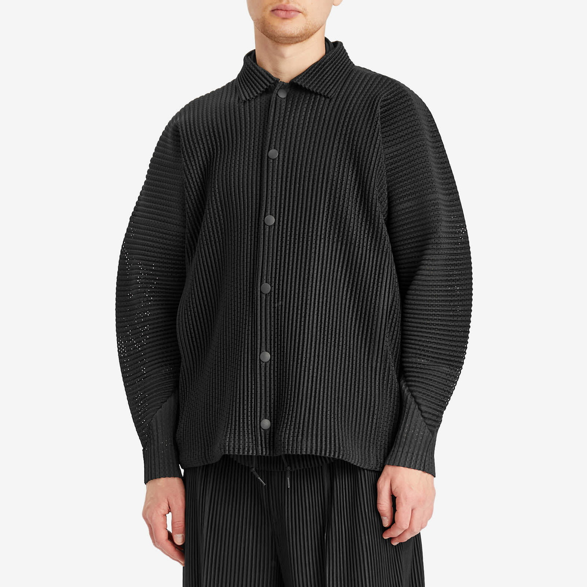 HOMME PLISSE ISSEY MIYAKE コーチジャケット Homme Plissé Issey Miyake Men's Pleated Mesh Coach Jacket in