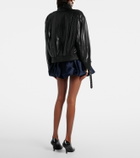 Self-Portrait Belted taffeta miniskirt