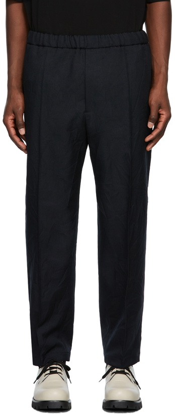 Photo: Jil Sander Black Tech Hand Gabardine Trousers