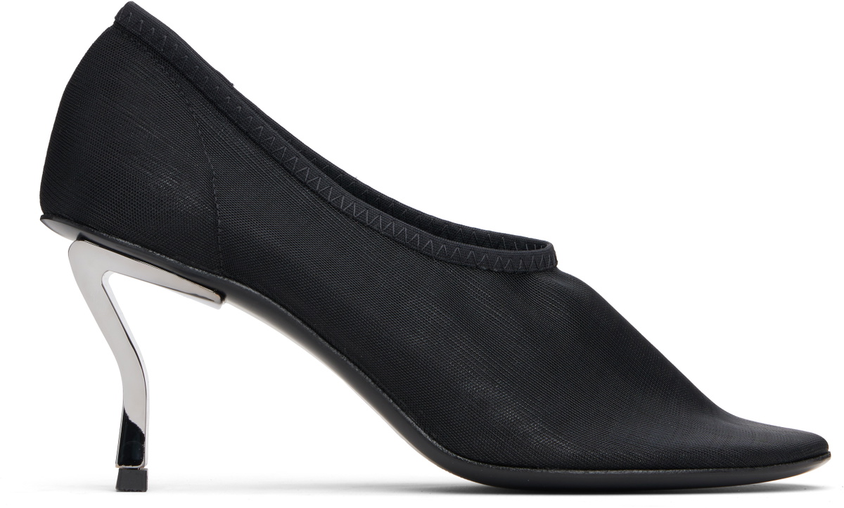 Nicole Saldaña Black Harper Mesh Heels