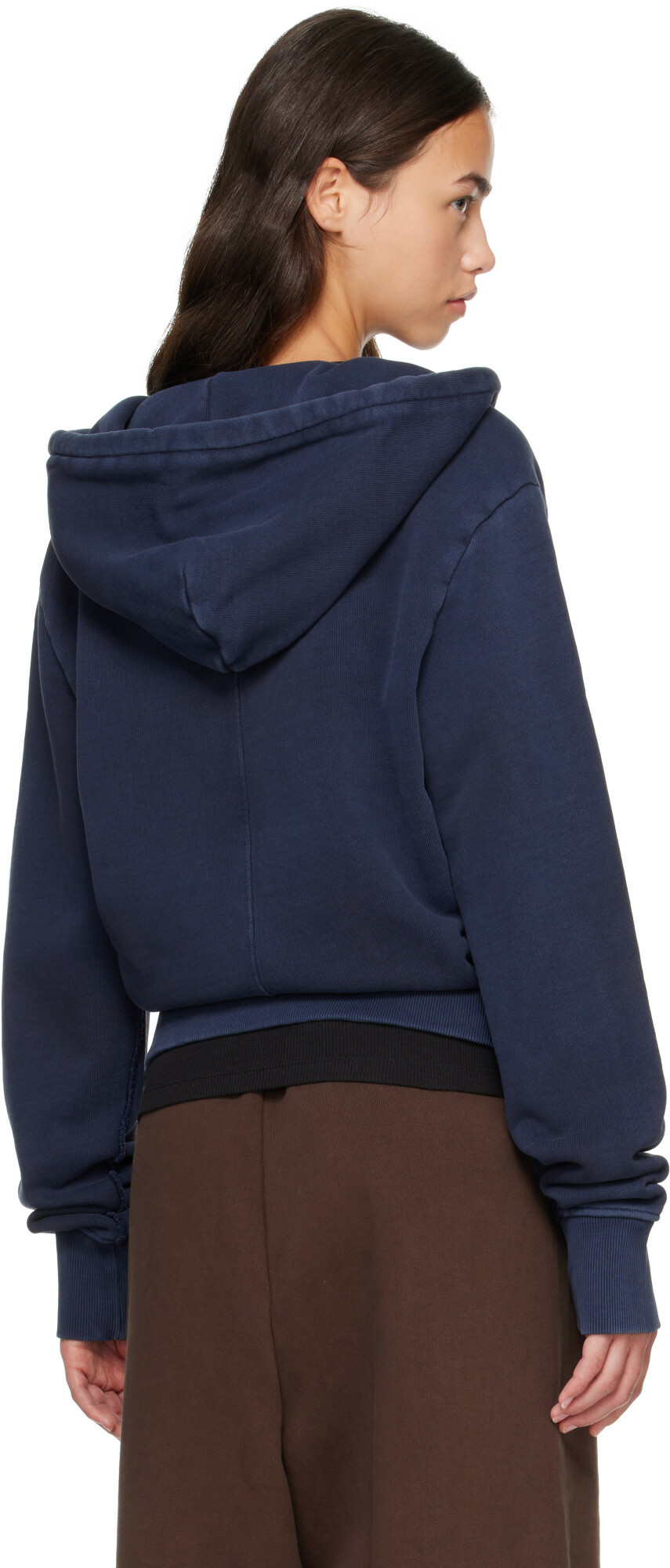 Entire Studios Navy Slim Zip Up Hoodie