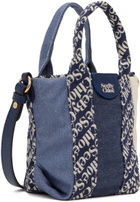 See by Chloé Off-White & Blue Mini Laetizia Denim Bag