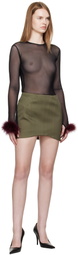 Mugler Black Marabou Mesh T-shirt
